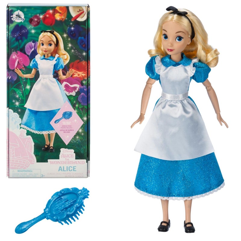 Disney Store Official Princess Classic Doll (Alice), 11 Inches, Includes Brush with Molded Details, Fully Posable Toy in Classic Outfit Princess Toys for Girls - Image 1