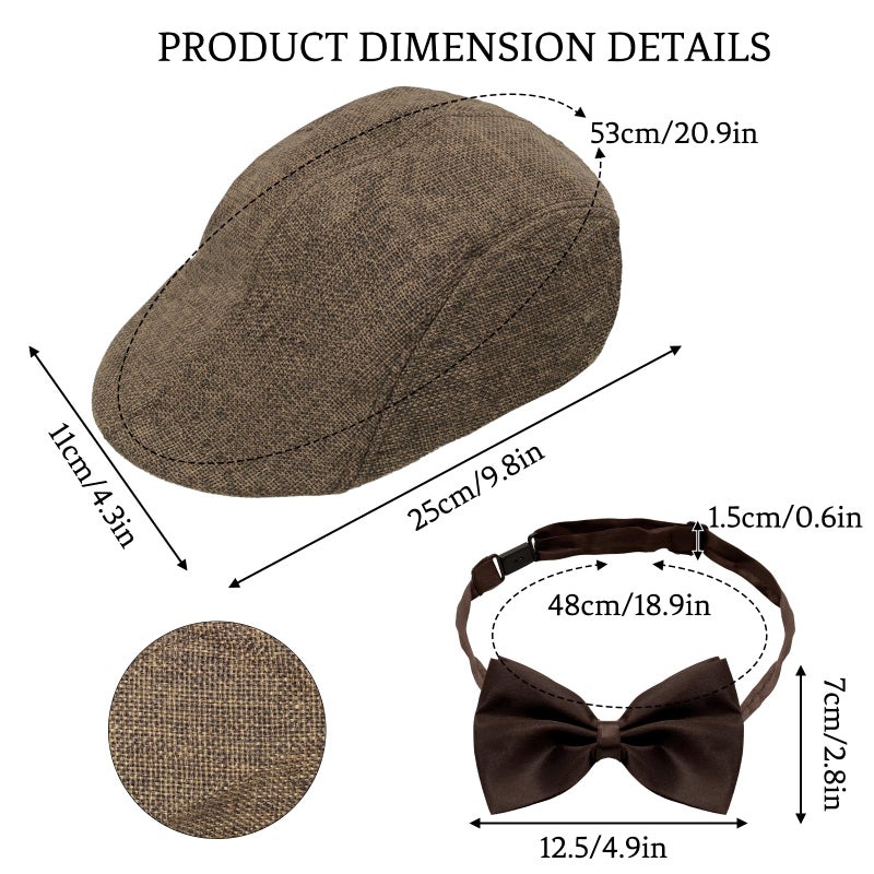 Gvhntk 1920s Mens Gangsters Costume Set Old Man Costume Accessories Grandpa Fancy Kit Newsboy Hat - Image 2