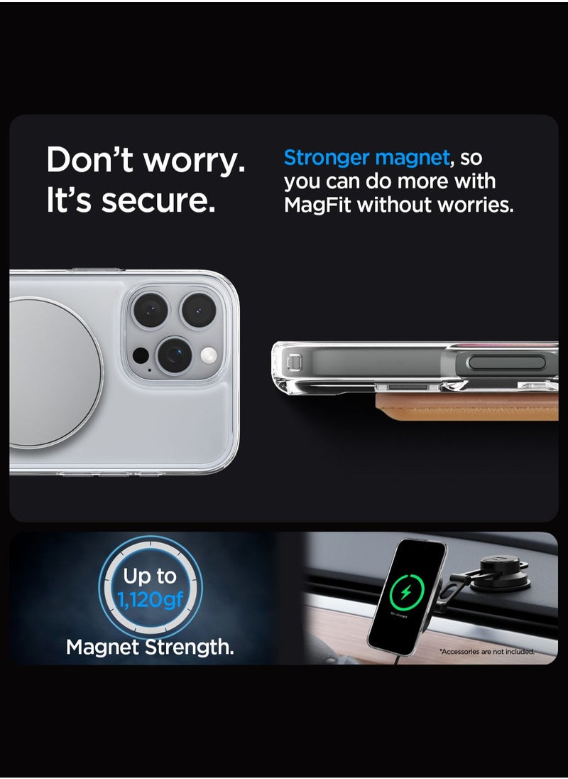 Spigen Ultra Hybrid S MagFit iPhone 16 Pro MAX Case Cover MagSafe with Kickstand - Crystal Clear  - Image 5