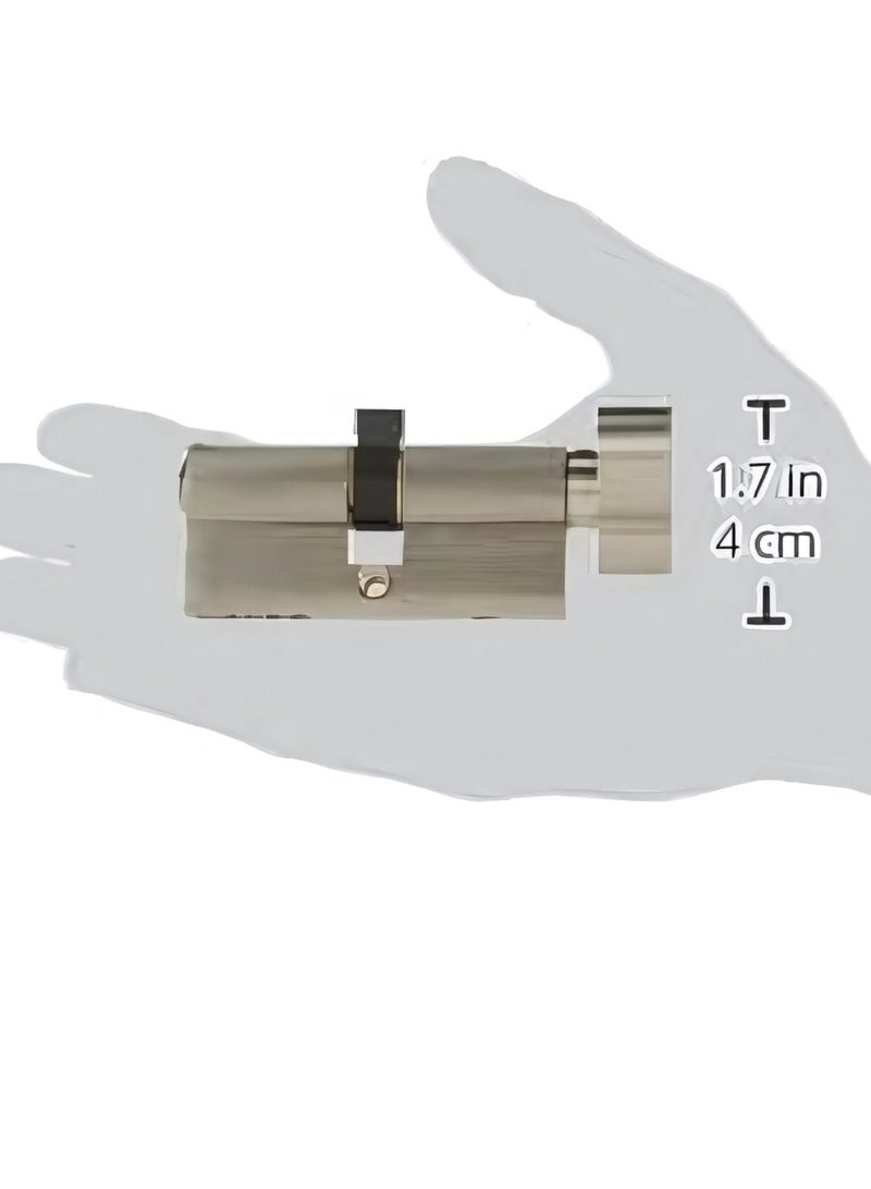 ييل 10-0513-3535-كك-22-01، أسطوانة يورو مزدوجة من سلسلة 500 35+35 مفتاح+عملات أسطوانة حمام ساتين نيكل - Image 5
