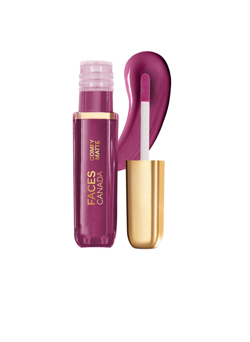 FACES CANADA Comfy Matte Liquid Lipstick 3 ml Comfortable 10HR Longstay Intense Matte Color Almond Oil and Vitamin E Infused   Super Smooth   No Dryness - Image 1