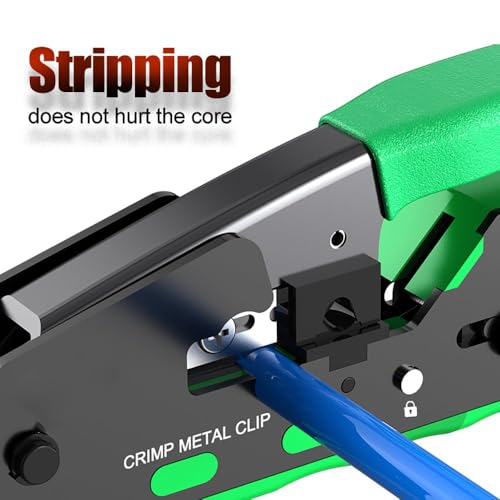 FEDUS RJ45 Crimp Tool Pass Through Ethernet Crimper Tool Kit All-in-One for STP UTP Cat5 Cat5e Cat6 Cat7 Cat8 Crimping Tool Kit Wire Stripper/Wire Cutter for RJ45 RJ11/12 6P/8P - Image 5