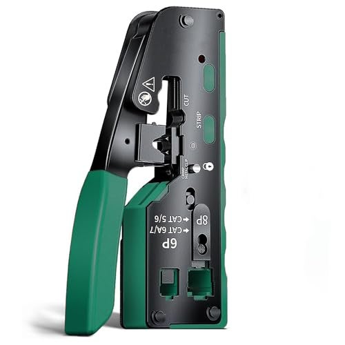 FEDUS RJ45 Crimp Tool Pass Through Ethernet Crimper Tool Kit All-in-One for STP UTP Cat5 Cat5e Cat6 Cat7 Cat8 Crimping Tool Kit Wire Stripper/Wire Cutter for RJ45 RJ11/12 6P/8P - Image 1