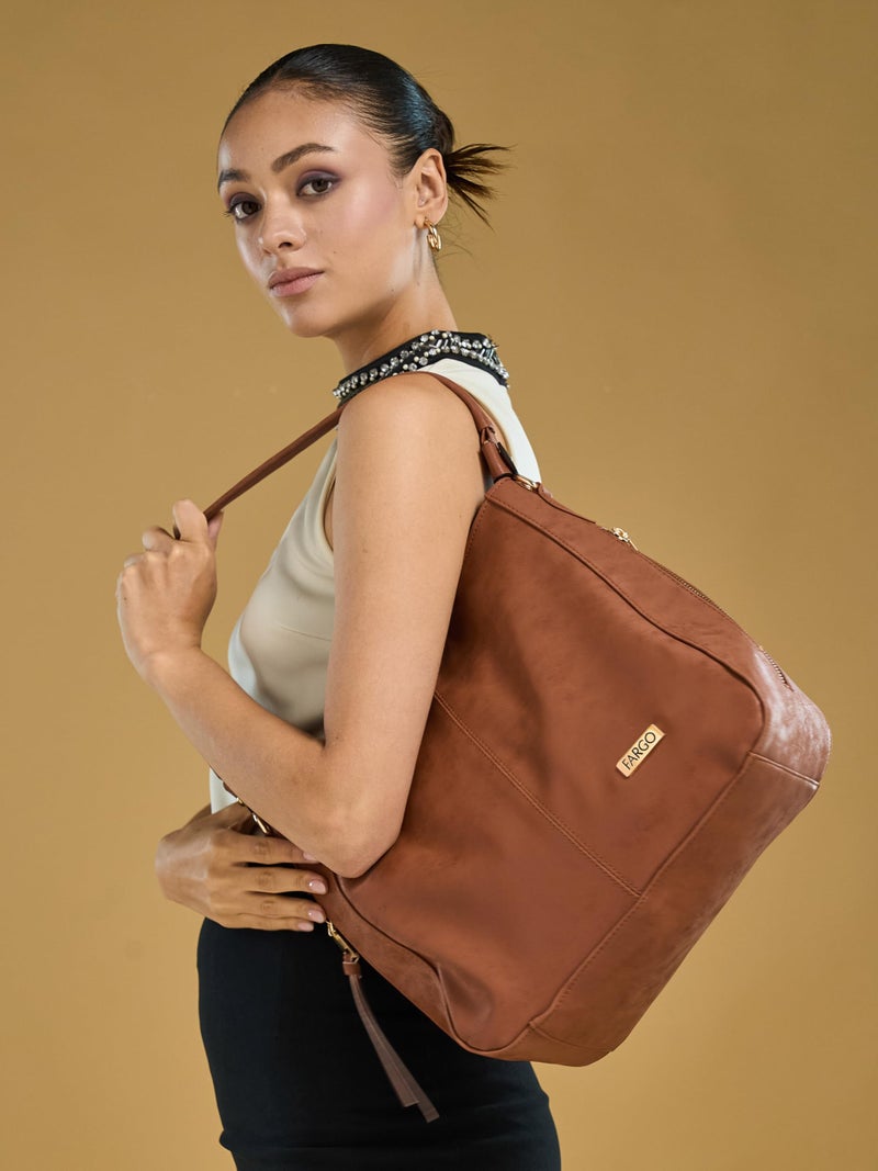 Fargo Stylish Girls Handbags For Women (Tan) - Image 3