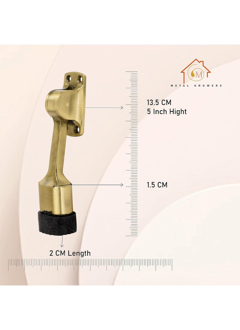 Generic Metal Grower 5 inch Aluminium Material Door Stoppers Rubber Powerful Working with ScrewDoor Stopper to Stop Door for All Door HomeOfficeHotelAntique Finish DS101BA106  - Image 3