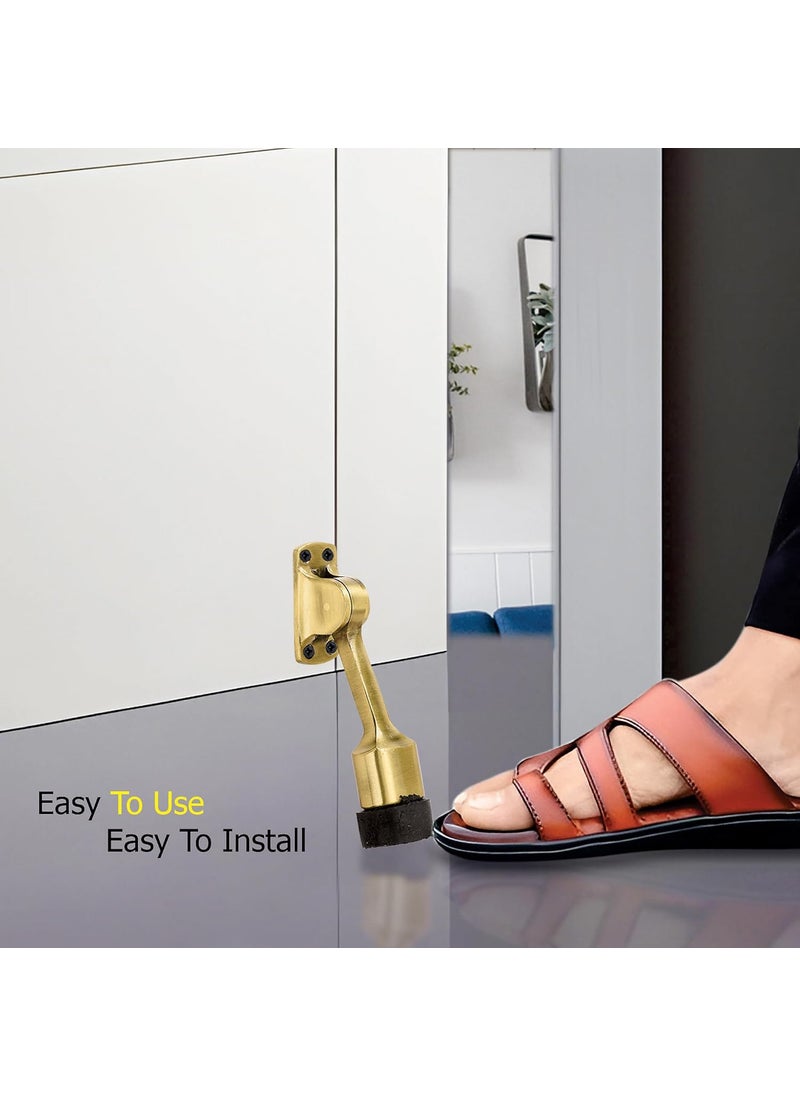 Generic Metal Grower 5 inch Aluminium Material Door Stoppers Rubber Powerful Working with ScrewDoor Stopper to Stop Door for All Door HomeOfficeHotelAntique Finish DS101BA106  - Image 5
