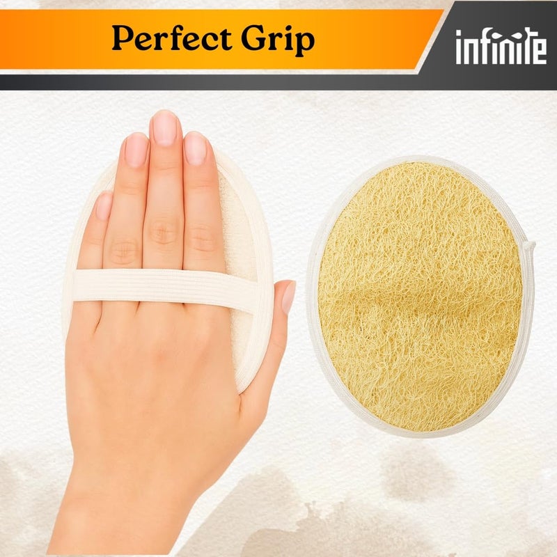 InfiniteEshop Natural Sun-Dried Bath Loofah Sponge | Organic Luffa Body Scrubber & Exfoliator for Shower | Skin Care for Men & Women | Reusable & Eco-Friendly (Brown Pack of 2) - Image 3
