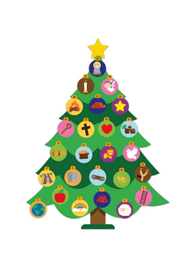 Haooryx 24 Set Jesse Tree Christmas Advent Calendar Sticker Kit Christian Religious Advent Countdown To Christmas Diy Sticker For Kids Christmas Advent Calendar Jesse Tree For Sunday School Vbs Supply - Image 1