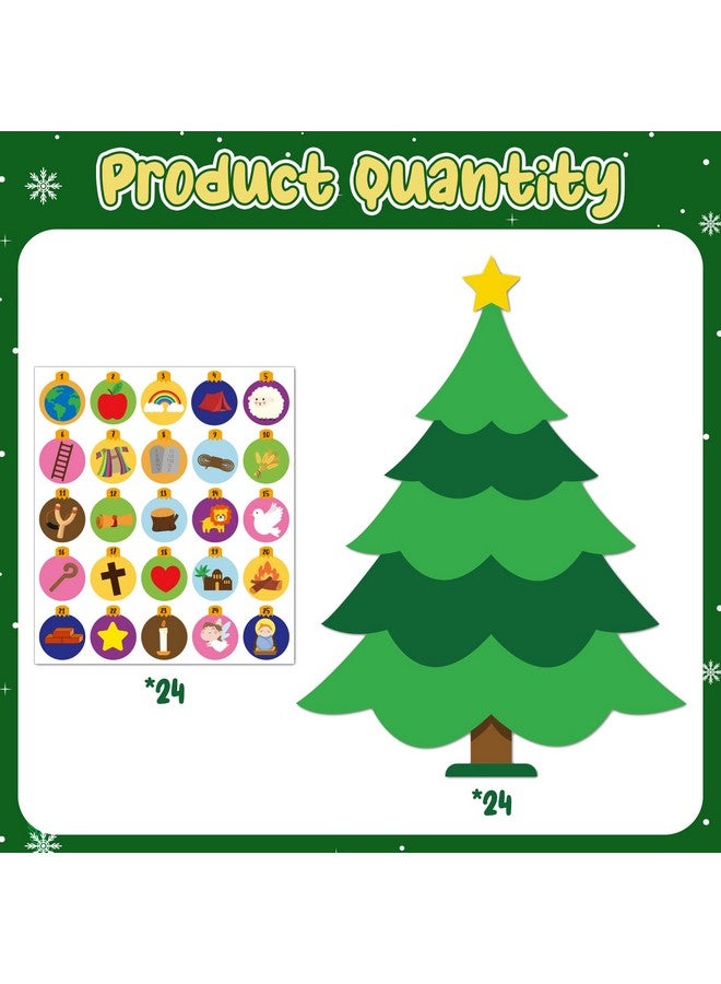 Haooryx 24 Set Jesse Tree Christmas Advent Calendar Sticker Kit Christian Religious Advent Countdown To Christmas Diy Sticker For Kids Christmas Advent Calendar Jesse Tree For Sunday School Vbs Supply - Image 2