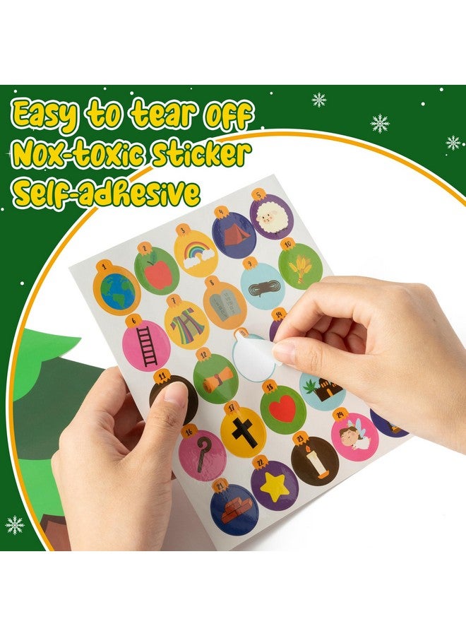 Haooryx 24 Set Jesse Tree Christmas Advent Calendar Sticker Kit Christian Religious Advent Countdown To Christmas Diy Sticker For Kids Christmas Advent Calendar Jesse Tree For Sunday School Vbs Supply - Image 4