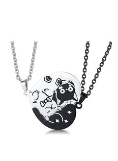 KASTWAVE Stainless Steel Personalized Custom Engraved Name Puzzle Heart Matching Necklace Set for Couples  - Image 1