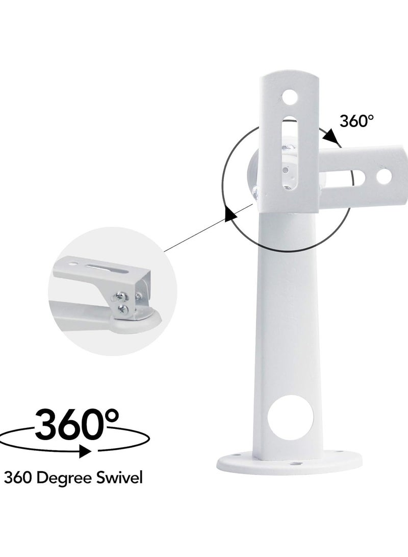 ارواق حامل جداري لجهاز العرض، حامل جهاز عرض صغير، حامل تثبيت لكاميرا CCTV الأمنية، لكاميرا ويب جهاز عرض كاميرا CCTV، مع تحميل 11 رطل بطول 7.8 بوصة، دوران 360 درجة أبيض - Image 3