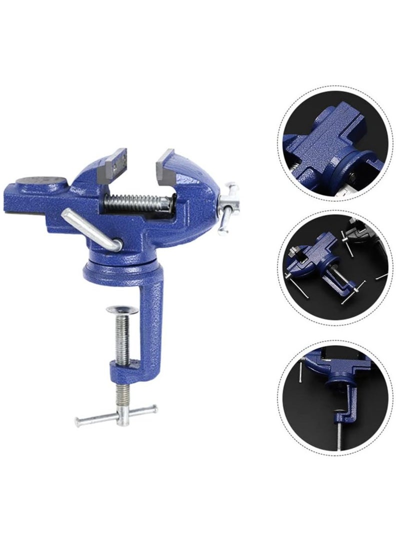 Household Vise Woodworking Vice Table Swivel Vise Heavy Duty Work Bench Woodworker Vice Mini Table Clamp Small Table Vise Bench Vise Table Bench Clamp Desk Clamp To Rotate Portable - Image 4