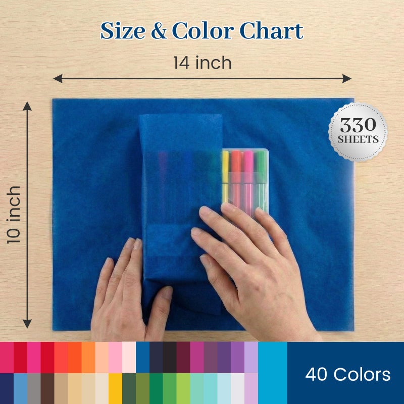 Shindel 330 Sheets Tissue Paper, 14x10 Inch Multicolor Wrapping Paper Bulk for DIY Crafts Gift Bags Birthday Wedding Holidays Decor 40 Colors - Image 5