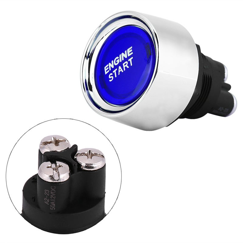12V-24V 50A Car Vehicle Engine Start Push Button Switch Ignition Starter Blue LED - Image 4