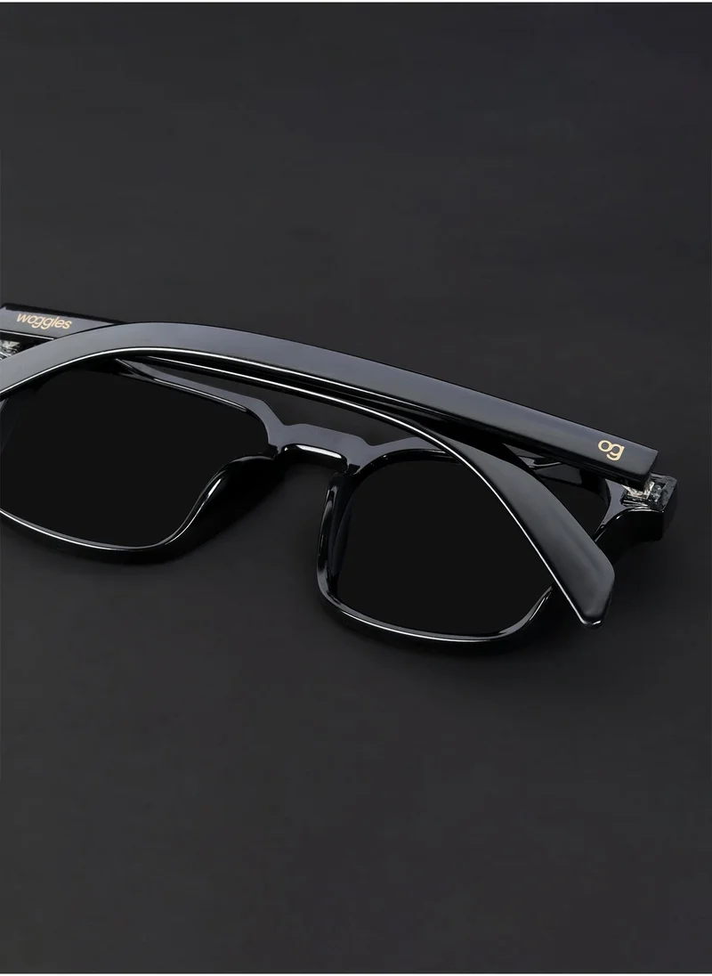 ووجلز Uv-Protected Black Square Sunglasses