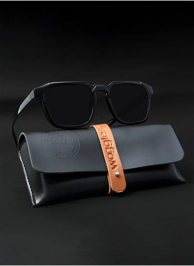 Woggles Uv-Protected Black Square Sunglasses
