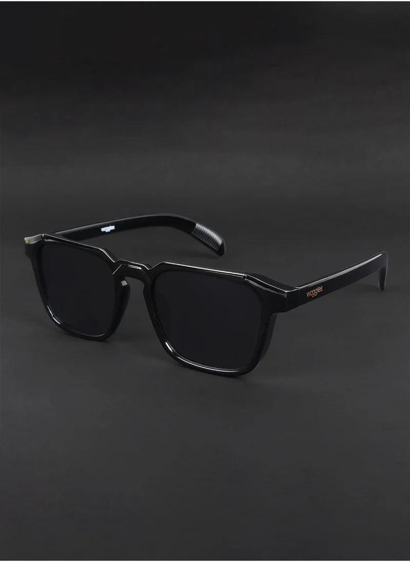 Woggles Uv-Protected Black Square Sunglasses