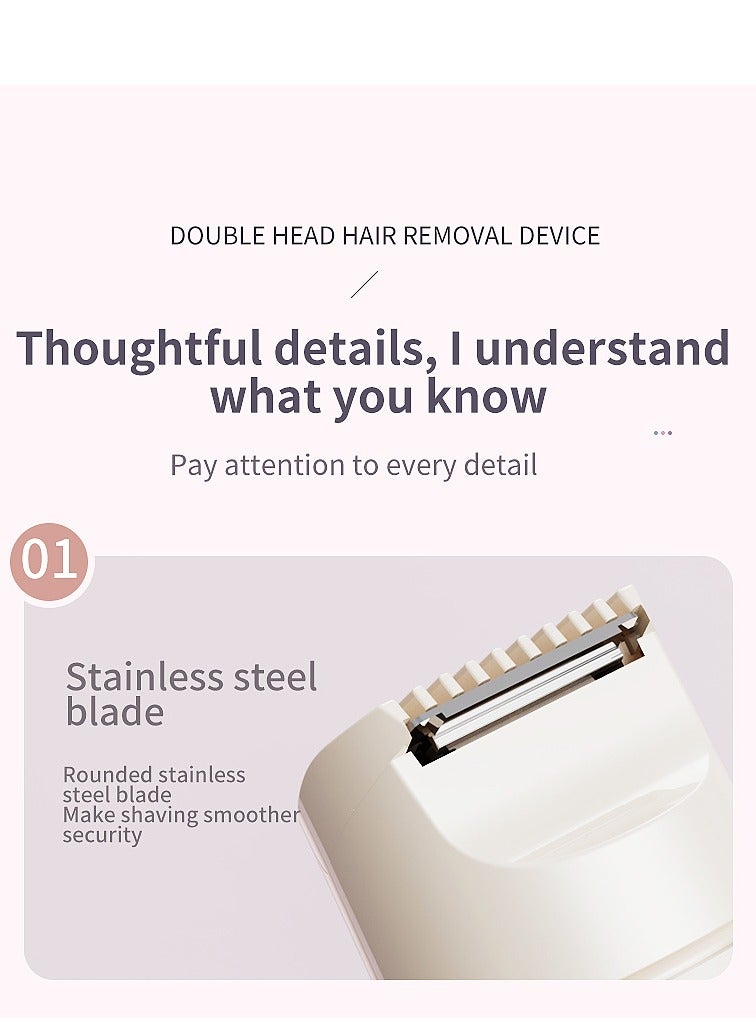 One piece women's pink electric waterproof rechargeable painless hair removal shaver razor armpit hair remover whole body hair removal device (1 piece pink) - Image 5