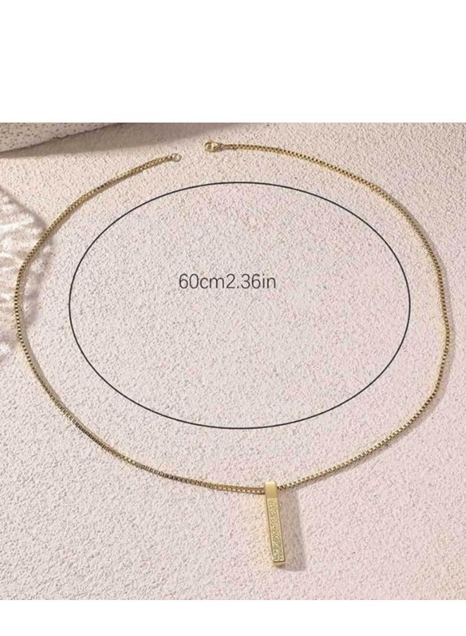 SHOWDAY Islamic Bar Pendant Necklace For Men Women Stainless Steel Box Chain Pendant Large Hip Hop Blade Pendant Necklace Muslim Necklace Unisex Muslim - Image 5