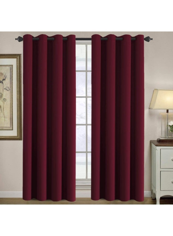 H.VERSAILTEX HVERSAILTEX Curtains Ultra Sleep Well Microfiber Blackout Thermal Insulated Grommet Drapery Panels Energy Efficient Window CurtainsDrapes for Christmas Set of 2 Burgundy 52 x 96 Inch - Image 3