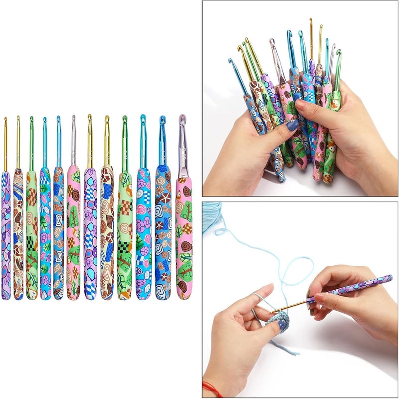 klarako Crochet Hooks Set, 9/12Pcs Multicolor Aluminum Crochet Hooks for Crocheting, Crochet Needles, Knitting Needles for Yarn Craft, 2.25 6.5/8mm  2.25 8.0mm Animals - Image 2