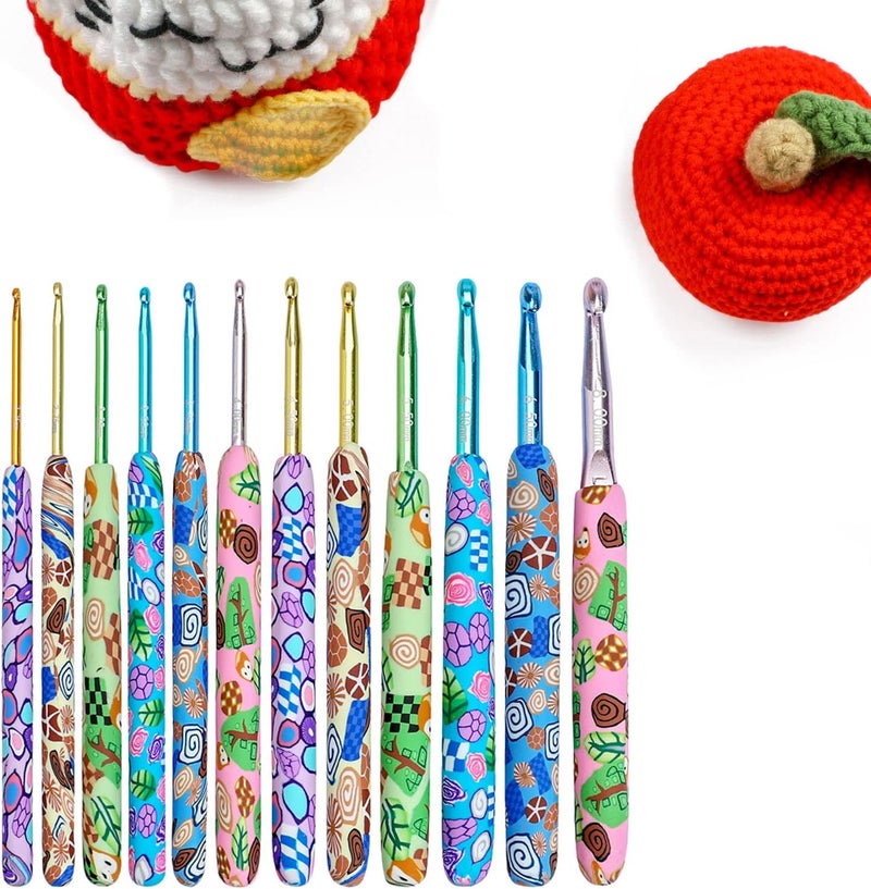 klarako Crochet Hooks Set, 9/12Pcs Multicolor Aluminum Crochet Hooks for Crocheting, Crochet Needles, Knitting Needles for Yarn Craft, 2.25 6.5/8mm  2.25 8.0mm Animals - Image 5