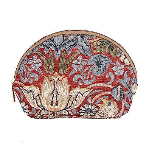 Signare Tapestry Cosmetic Bag Toiletry Makeup Bag for Women With William Morris Red Strawberry Thief (COSM-STBL) - Image 1