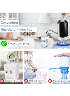 Generic Portable Electric Pump with USB Charging Port for Water Bottle, 1200mAh Battery Powered, Black  - Image 2