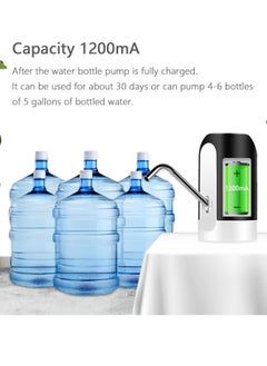 Generic Portable Electric Pump with USB Charging Port for Water Bottle, 1200mAh Battery Powered, Black  - Image 3