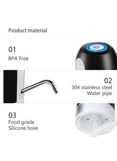 Generic Portable Electric Pump with USB Charging Port for Water Bottle, 1200mAh Battery Powered, Black  - Image 5