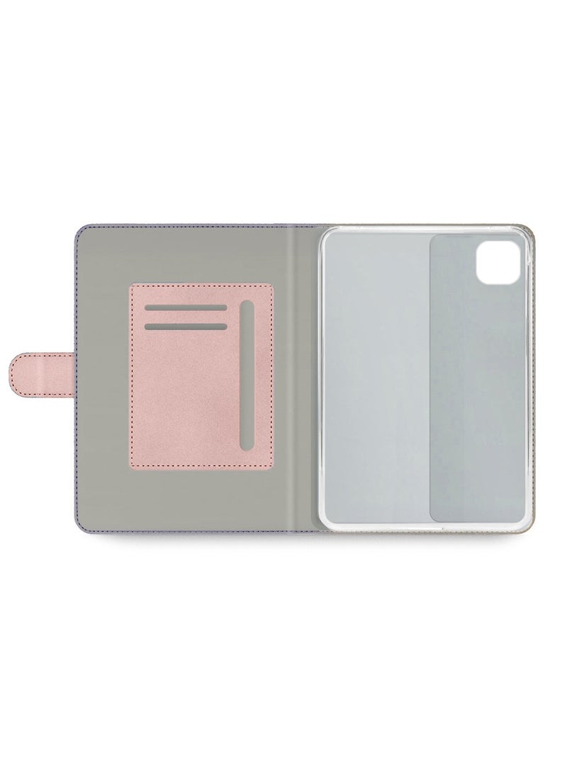 اوميكر غلاف حالة قابل للطي مع إغلاق مغناطيسي من الجلد الصناعي لهاتف Honor Pad X9a 11.5 4G 2025 (TCFPSR) - ذهبي وردي - Image 3