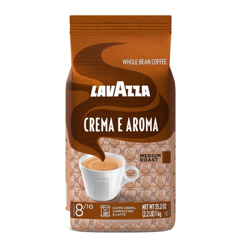 Lavazza Crema E Aroma Whole Bean Coffee Blend, 2.2-Pound Bag , Balanced medium roast with an intense, earthy flavor and long lasting crema, Non-GMO - Image 1