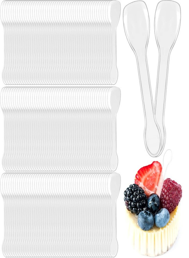 Maxdot 1000 Pcs Mini Clear Dessert Spoons Bulk Disposable Plastic Appetizer Spoons for Miniature Dessert Cups Sampling Summer Tasting Party Small Catering Supplies,3.9 × 0.9 Inch - Image 1