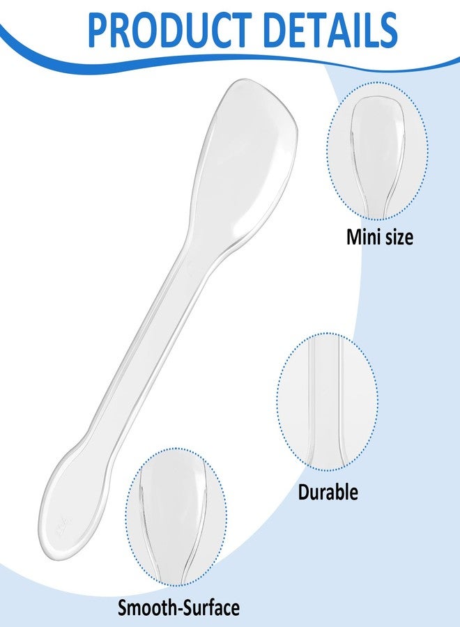 Maxdot 1000 Pcs Mini Clear Dessert Spoons Bulk Disposable Plastic Appetizer Spoons for Miniature Dessert Cups Sampling Summer Tasting Party Small Catering Supplies,3.9 × 0.9 Inch - Image 3