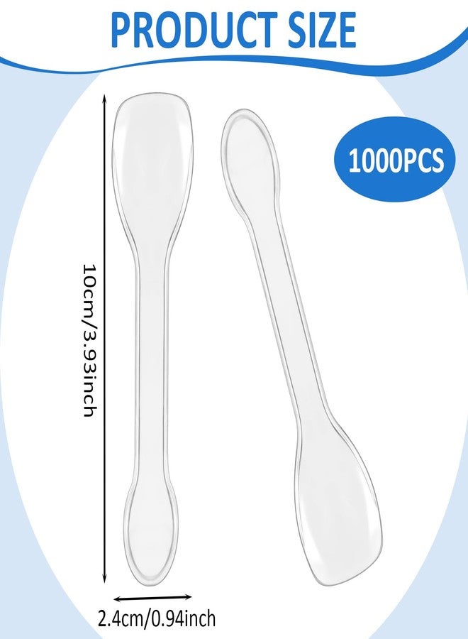 Maxdot 1000 Pcs Mini Clear Dessert Spoons Bulk Disposable Plastic Appetizer Spoons for Miniature Dessert Cups Sampling Summer Tasting Party Small Catering Supplies,3.9 × 0.9 Inch - Image 2