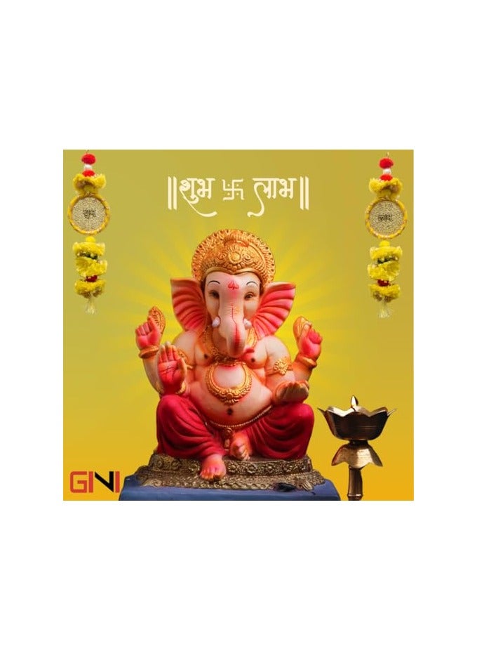 GINI Small Shubh Labh Wall Hanging – Yellow Color – Set Of 2 For Diwali & Entrance Decoration - Image 4