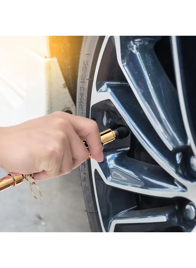 Heavy Duty Dual Head Tire Pressure Gauge Dual Scale PSI And Bar 10 150 PSI 1 10 Bar Range Golden Color Ergonomic Handle Chain Link Design For Truck Car RV Van Tires Vehicle Maintenance Tool Professional Grade Durable Construction 1 Pack - Image 5