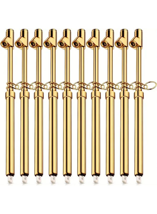 Heavy Duty Dual Head Tire Pressure Gauge Dual Scale PSI And Bar 10 150 PSI 1 10 Bar Range Golden Color Ergonomic Handle Chain Link Design For Truck Car RV Van Tires Vehicle Maintenance Tool Professional Grade Durable Construction 1 Pack - Image 1