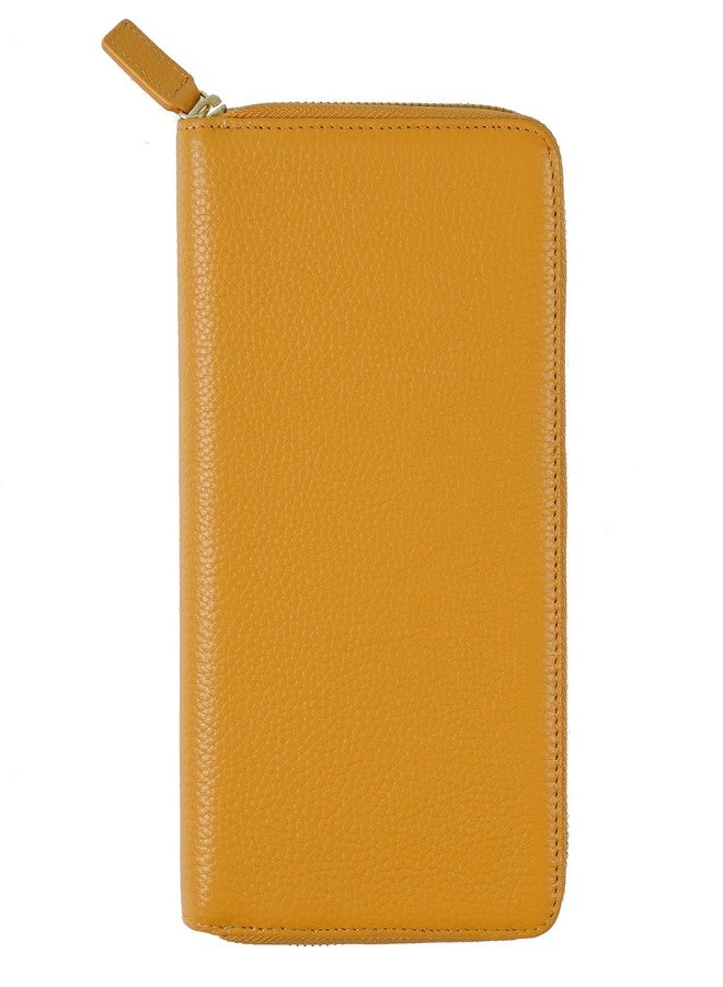 Moterm Zippered Leather Cover for Weeks - Fits Hobonichi Weeks and Weeks Mega Notebook Planners (Pebbled-Mustard) - Image 1