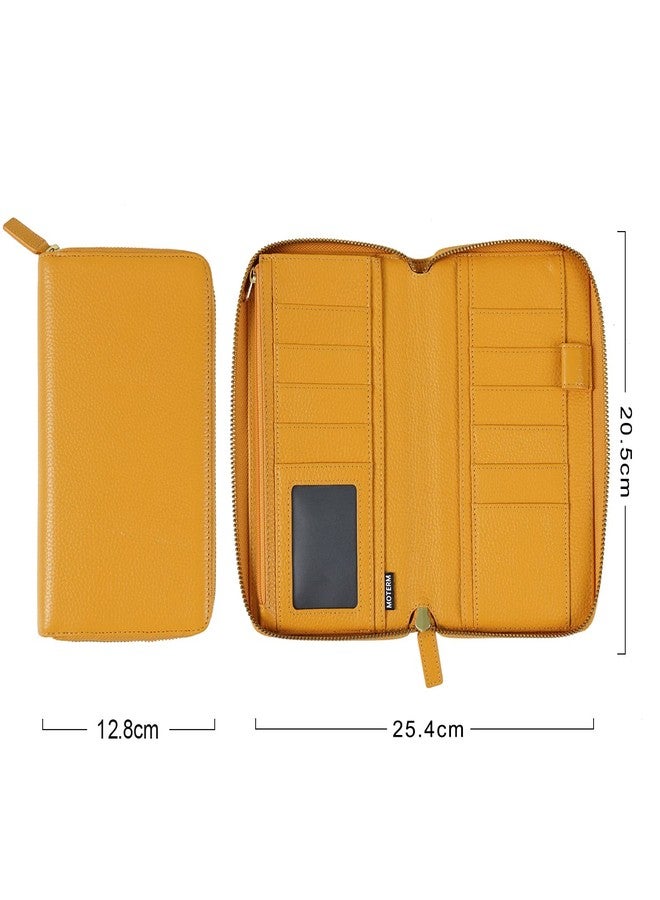 Moterm Zippered Leather Cover for Weeks - Fits Hobonichi Weeks and Weeks Mega Notebook Planners (Pebbled-Mustard) - Image 2