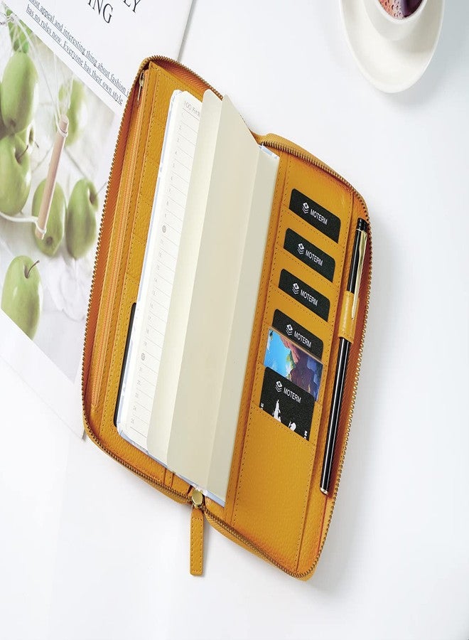 Moterm Zippered Leather Cover for Weeks - Fits Hobonichi Weeks and Weeks Mega Notebook Planners (Pebbled-Mustard) - Image 5