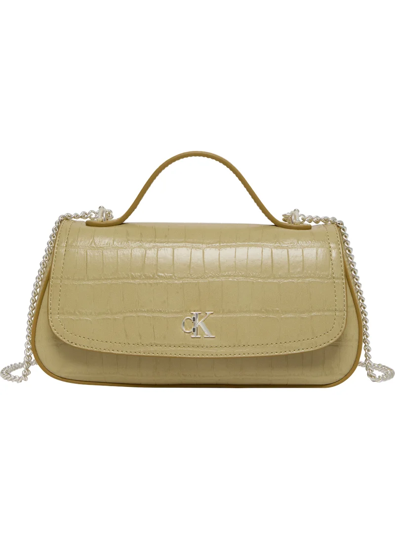 كالفن كلاين حقيبة كروس بودي بتأثير جلد التمساح