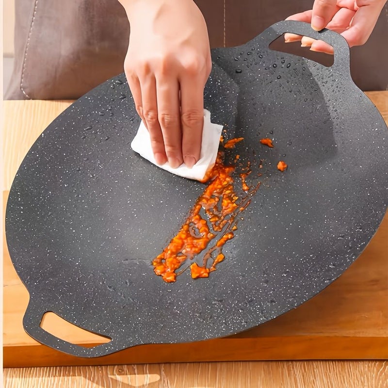 2Pcs Non Stick Korean BBQ Grill Pan 14.96 X 12.6 Inch Cast Iron For Home And Outdoor Use - Image 5