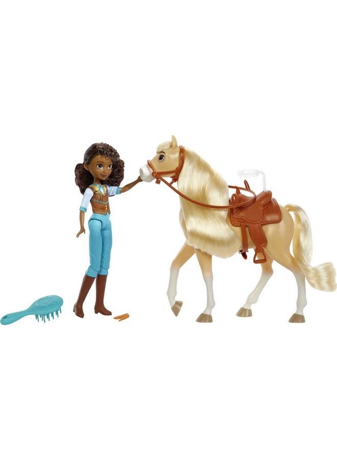 Mattel Spirit Untamed Spirit Pru Doll (7 In) With 7 Movable Joints Fashion Top Treats Brush & Chica Linda Horse (8 In) With Soft Mane & Tail Great Gift For Ages 3 Years Old & Up - Image 3