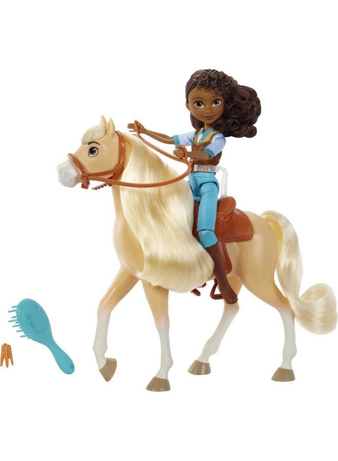 Mattel Spirit Untamed Spirit Pru Doll (7 In) With 7 Movable Joints Fashion Top Treats Brush & Chica Linda Horse (8 In) With Soft Mane & Tail Great Gift For Ages 3 Years Old & Up - Image 2