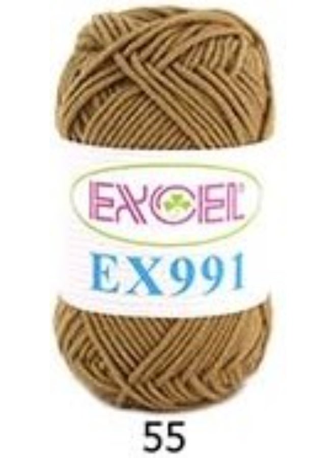 Excel EX991 Crochet Yarn Gold Brown 55 - Image 1