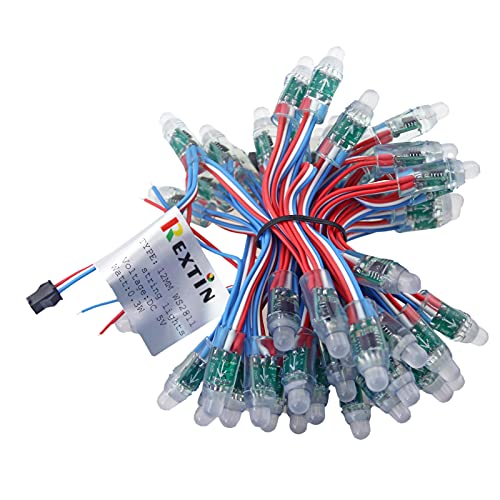 REXTiN® WS2811 Pixels Digital Addressable LED String Lights Waterproof RGB Full Color 12mm DC 12V (DC12V 50pcs) - Image 2