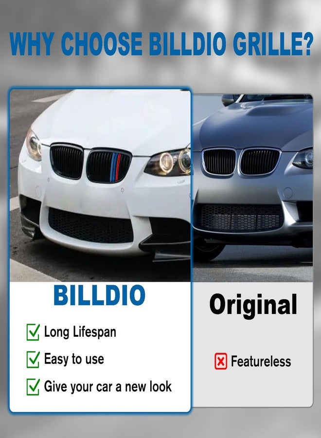 BILLDIO E92 Grille - Front Kidney Grill Color Grille Compatible With BMW 3 Series 2006-2009 E92 Coupe Pre-facelift，2007-2010 Cabrio Pre-facelift E93，2008-2013 M3，ABS Single Slat - Image 5