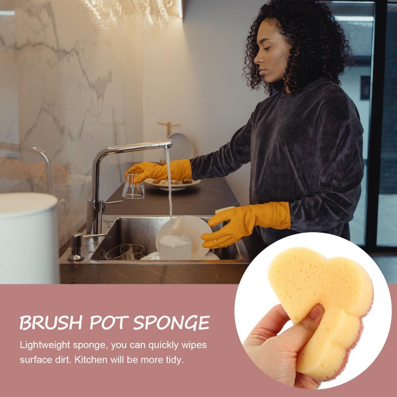 12 Pcs Cloud Shaped Kitchen Cleaning Sponges Set Dual Tone Dish Scrubbers Practical Non Scratch Household Cleaning Tool - Image 5